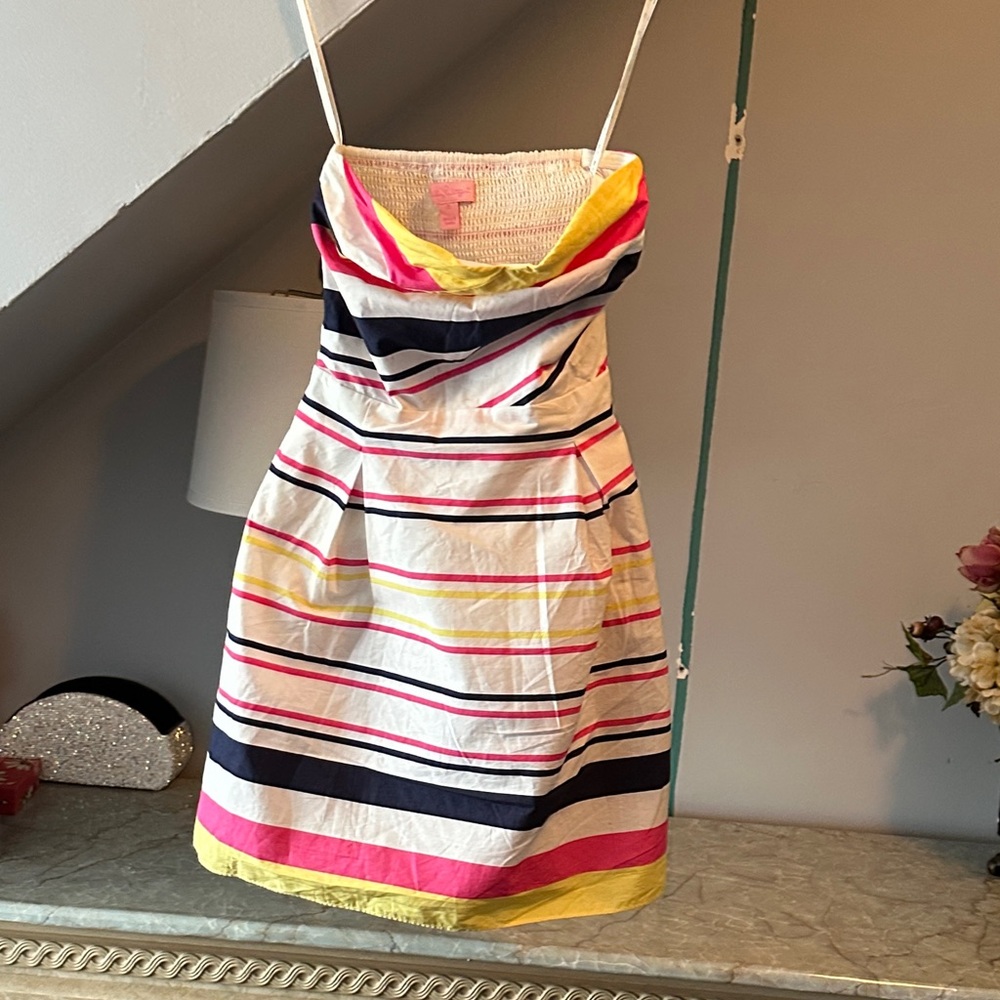 Lilly Pulitzer Pink and Cream Smocked Dress